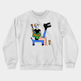 animal, guitar, Crewneck Sweatshirt